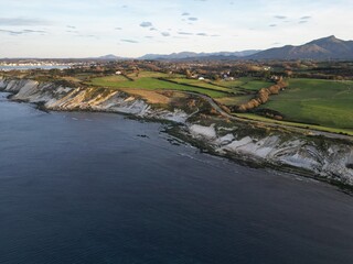 Corniche Basque a Hendaye vue de drone, Pays basque , Océan Atlantique , Sud-Ouest