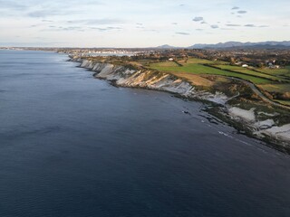 Corniche Basque a Hendaye vue de drone, Pays basque , Océan Atlantique , Sud-Ouest