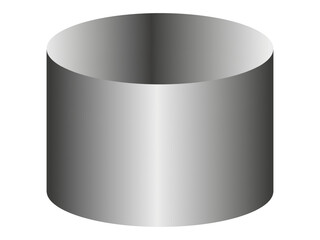 Grafika wektorowa przedstawiająca obiekt w kształcie walca. Poprzez zastosowanie szaro - białego gradientu uzyskano efekt metalicznego połysku. - obrazy, fototapety, plakaty