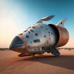 Spaceship Landed On Mars 