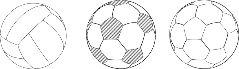 Vector sketch illustration of a ball game tool for sport