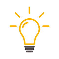 Light Bulb Line Icon Vector,  Isolated On White Background, Creative Thinking, Analytical Thinking For Processing.