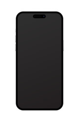 front of iphone 14 smartphone14 pro plus with black screen on PNG transparent background 