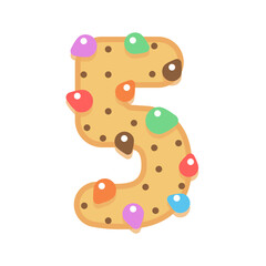 5 Cookies chocolate alphabet