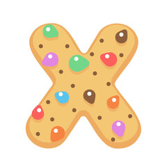 X Cookies chocolate alphabet