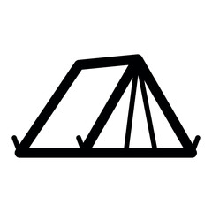 Tent. Single flat icon on white background. Vector illustration