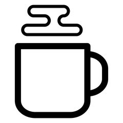 Obraz premium Coffee cup outline icon. linear style sign for mobile concept and web design. Hot drink simple line vector icon. Symbol, logo illustration