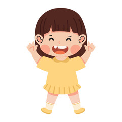 Kid girl happy Children cartoon