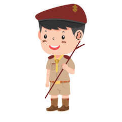 Obraz premium Vector illustration of boy scout thai