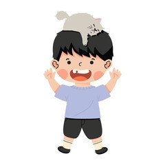 Kid boy happy Children cartoon