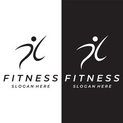 Sprinter sport logo design for athletics, running competition, sport club, championship and fitness.