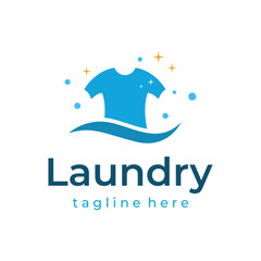 Laundry logo template creative design with the concept of washing machine, clothes or clothing, foam. Logo for washing , badge,company.