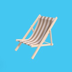 3D Beach chair. concept of vacation. 3D illustration