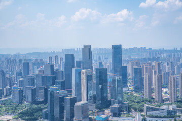 Fototapeta na wymiar Architectural scenery of Jiangbeizui CBD, Chongqing, China