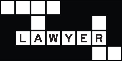 Alphabet letter in word lawyer on crossword puzzle background