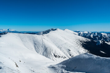 Beautiful view from Kotliska hill in winter Low Tatras mountains in Slovakia © honza28683