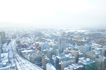 Cityscape of Sapporo Station in Sapporo, Hokkaido, Japan - 日本 北海道 札幌駅前 街並み