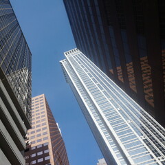 City Skycrapers and Blue Sky