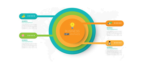 Four steps business infographics template vector illustration.