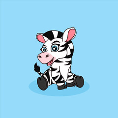 cute zebra  cartoon vector icon illustration.