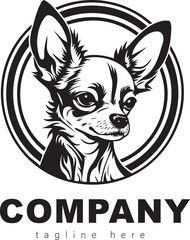 The head of chihuahua dog. Dog vector illustration. Company logo design