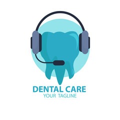 headphones icon on teeth health care