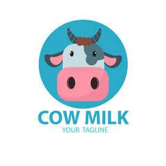 cartoon illustration cow milk head