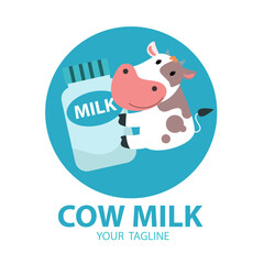 illustration of a baby cow milk