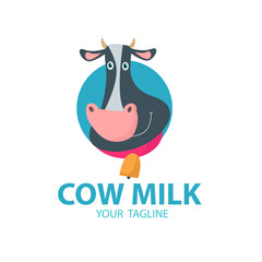 cow and milk logo farm