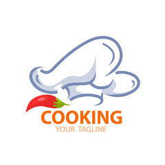 cooking chef hat logo spatula chili