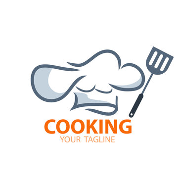 cooking chef hat logo spatula