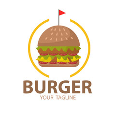 burger flag logo icon