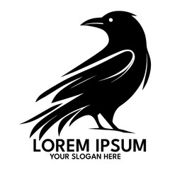 Obraz premium Crow silhouette, logo style vector illustration