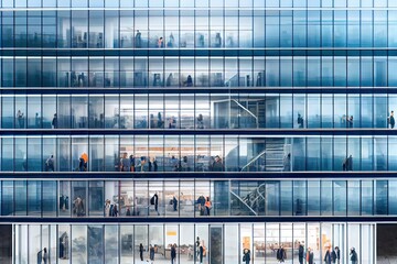 Fototapeta na wymiar Facade of a corporate glass building, ideal for backgrounds, generative AI