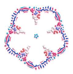 Colorful three-dimensional flower illustration, 3d illustration