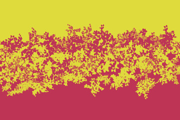 Fototapeta na wymiar Stylization under the autumn landscape in yellow and magenta tones