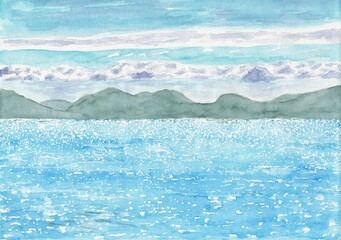 Obraz na płótnie Canvas 輝く海と夏の空