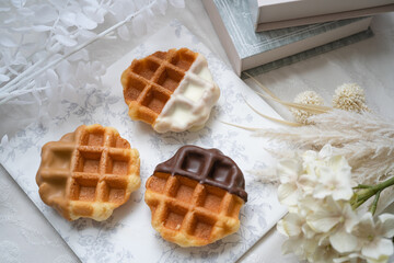 洋菓子　3種類のワッフルの壁紙