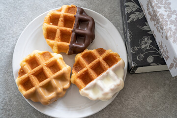 種類の美味しそうなワッフル