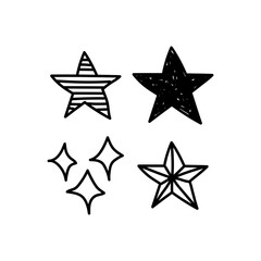 Hand drawn doodle stars vector illustration