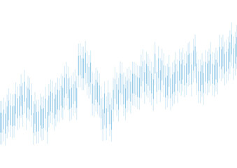 Abstract blue growing financial linear graph chart background. Vector lines tech design