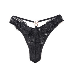 black lace thong isolated white background