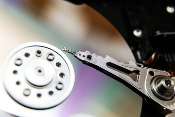 data recovery from hard drive. hdd close up