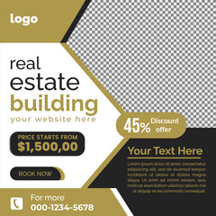 Real estate social media post bundle design, Modern Real Estate social media post Template, Real estate social media post web banner template design