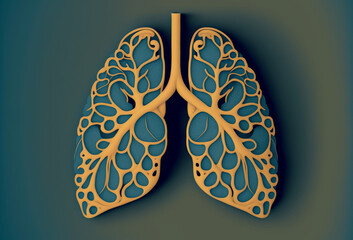 Set of lungs. Abstract illustration. Generative ai