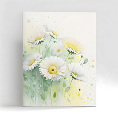 daisies portrait watercolor