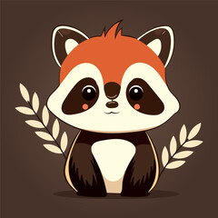 cute fox sitting doodle art vector