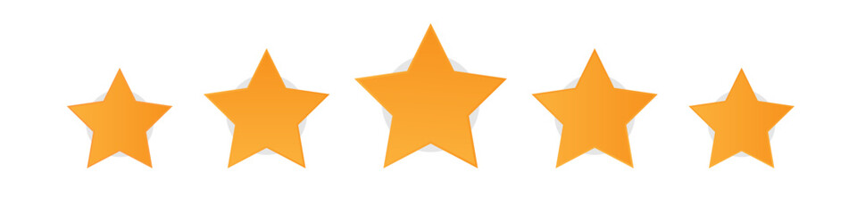 Five stars. Service or product rating. Customers review. Five-star rating system. Vector image