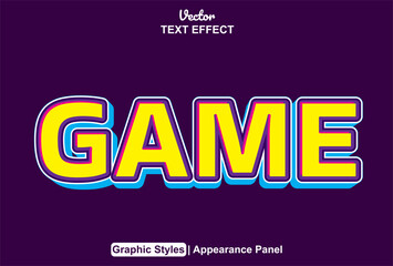 Game text effects with graphic style and editable.