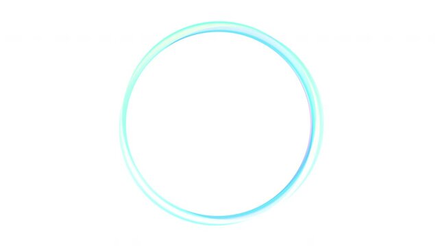 Round circle loop blue color with an isolated white area. 4k loop video footage with ring frame with copy space.